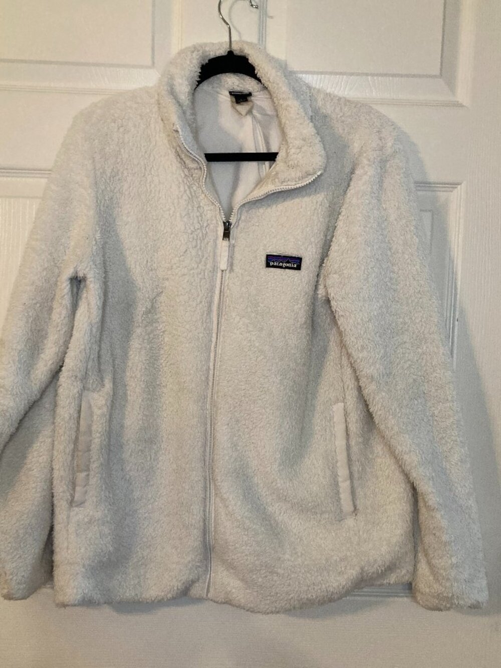Patagonia Women's White Fuzzy Fleece Los Gatos Full Zip Jacket - Size L